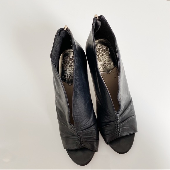 Vince Camuto Fluttery Leather Peep Toe Booties - Picture 6 of 7